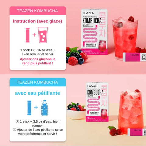 TEAZEN Kombucha Rode Bessen – 10 zakjes