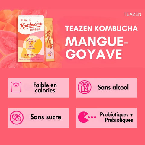 TEAZEN Kombucha Mango Guava – 10 zakjes