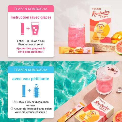 TEAZEN Kombucha Mango Guava – 10 zakjes