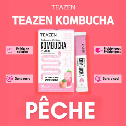 TEAZEN Perzik Kombucha – 10 zakjes