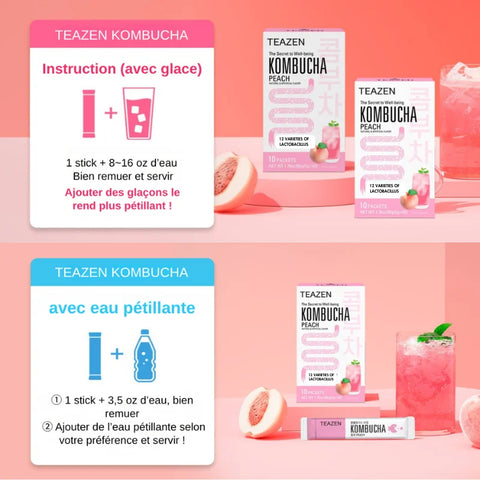 TEAZEN Perzik Kombucha – 10 zakjes