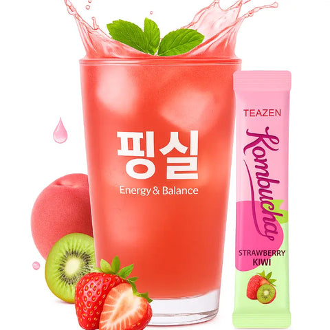 TEAZEN Strawberry Kiwi Kombucha Tea